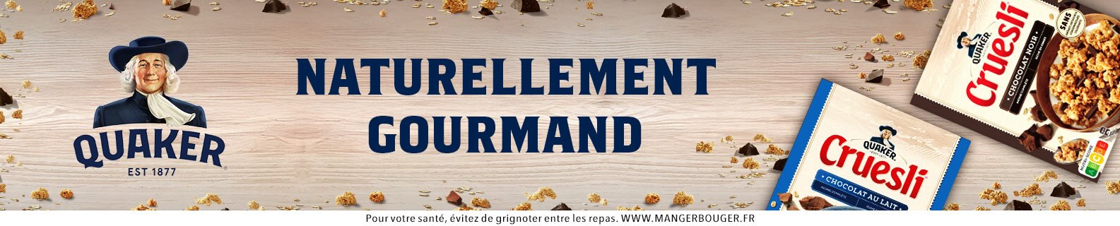 Quaker cruesli chocolat lait et noir