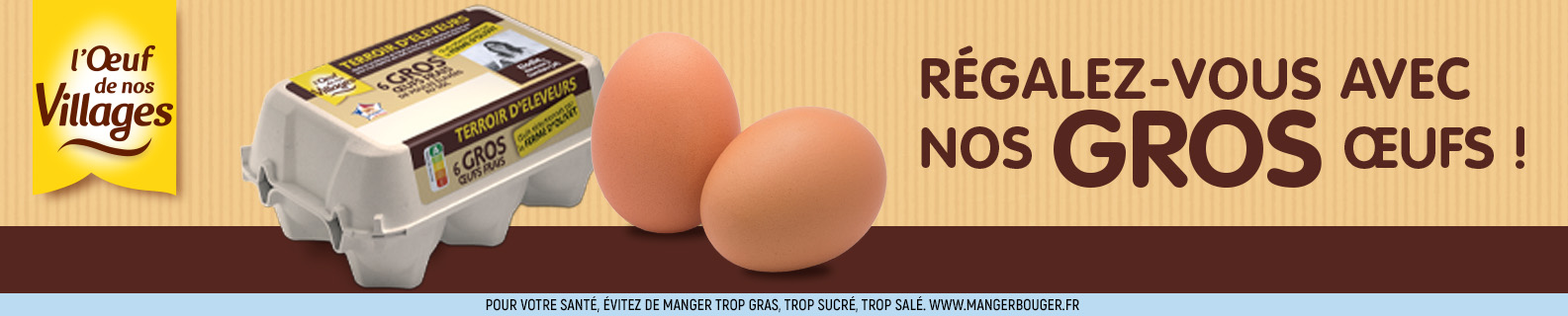 Terroir d'éleveurs 6 gros oeufs l'Oeuf de nos Villages