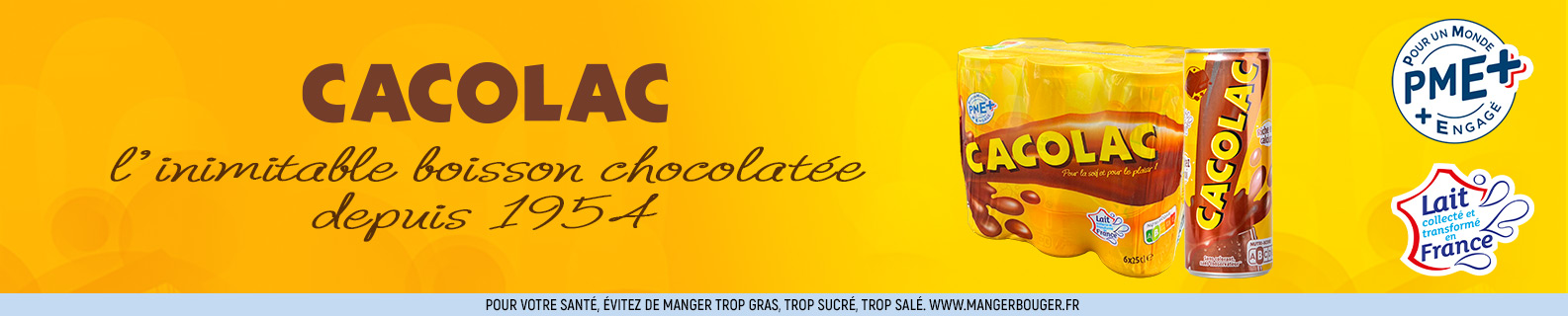 L'inimitable boisson chocolatée depuis 1954 Cacolac