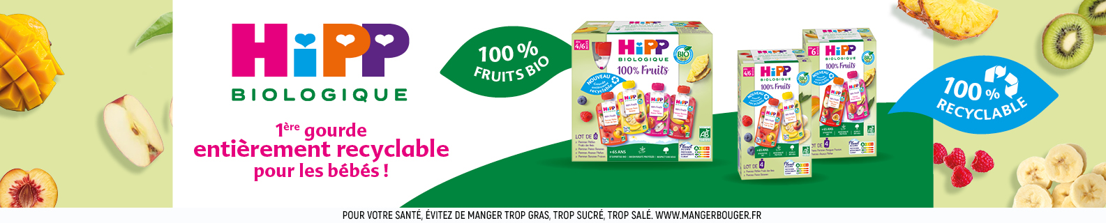 Gourde entièrement recyclable Hipp Biologique