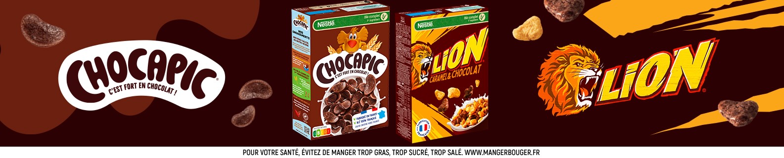 Les céréales Chocapic et Lion Nestlé