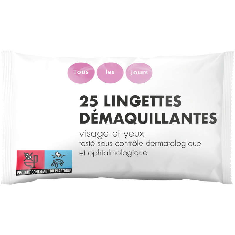 Lingette démaquillante - Visage et yeux x25