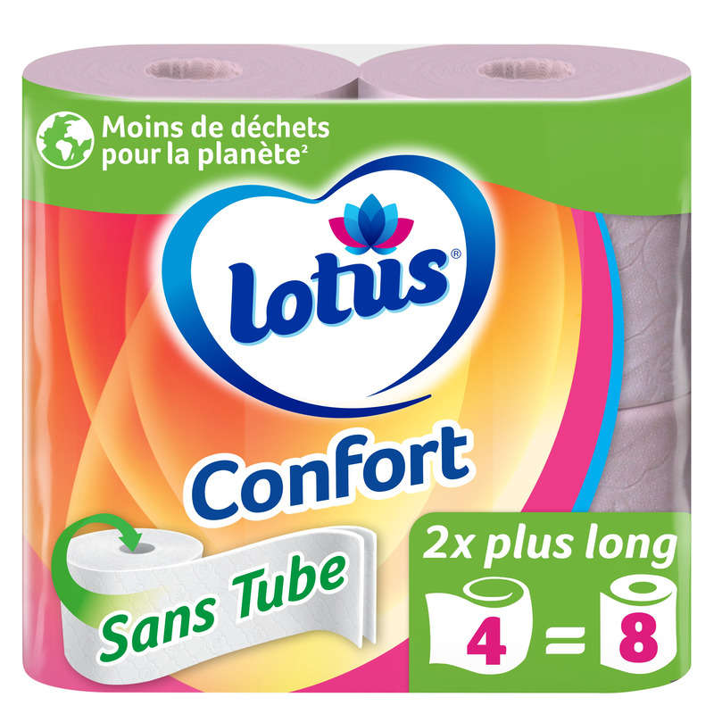 ROULEAUX PAPIER TOILETTE CONFORT X4 LOTUS