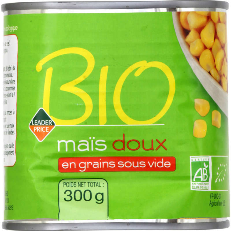 Maïs doux de France sous-vide bio