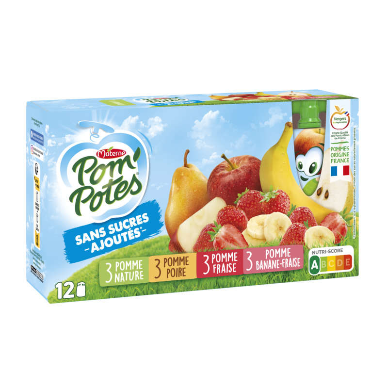 Gourdes Fruits - Cocktail Fruits / Poires Bananes Abricots / Pommes Poires  / Bananes Pommes Fraises Kiwis - Dès 8 mois