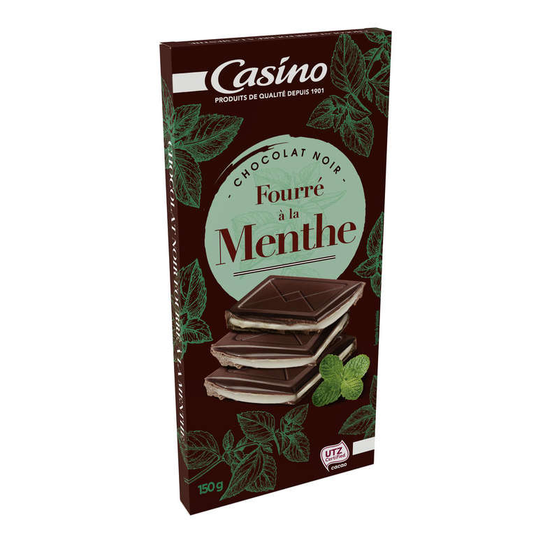 Chocolat supérieur - Noir Menthe - Casino - 150 g