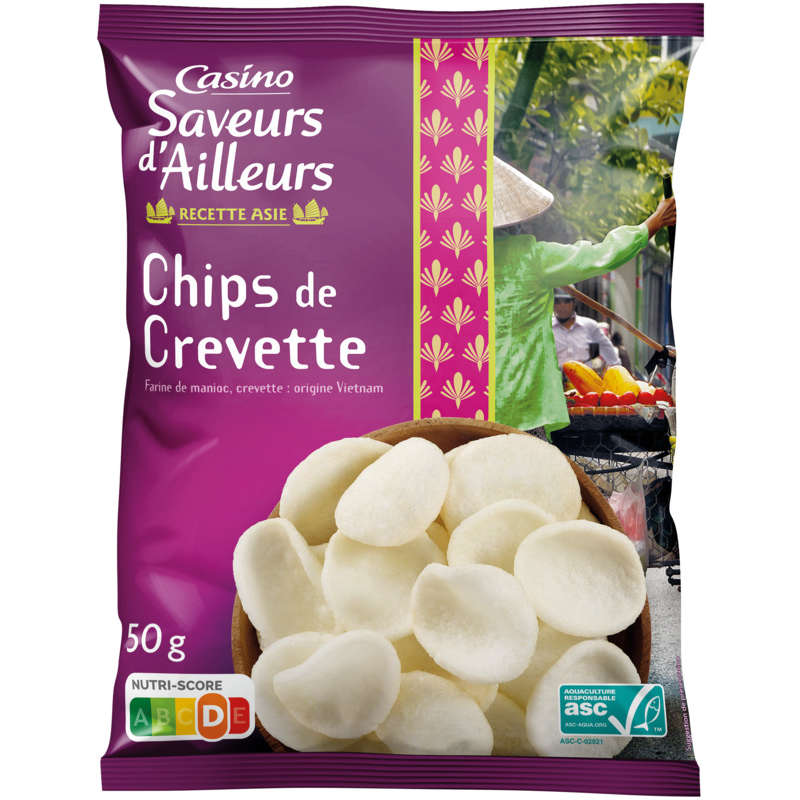 Chips de crevettes à chauffer 1kg : : Epicerie