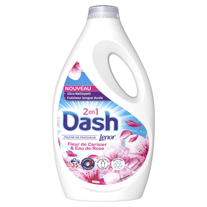 Dash 2en1 Lessive Liquide, 46 Lavages, Fleurs De Cerisier Et Eau