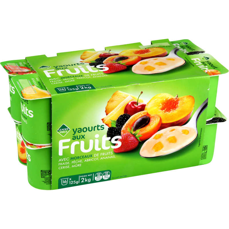 Yaourt Au Lait Entier Fruits Panachés LA LAITIERE : les 8 pots de