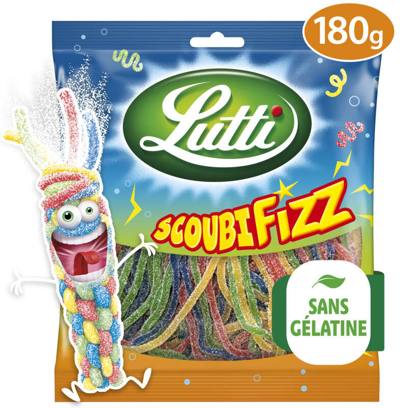 Scoubifizz - Bonbons fils piquants - Goût fruité 180g