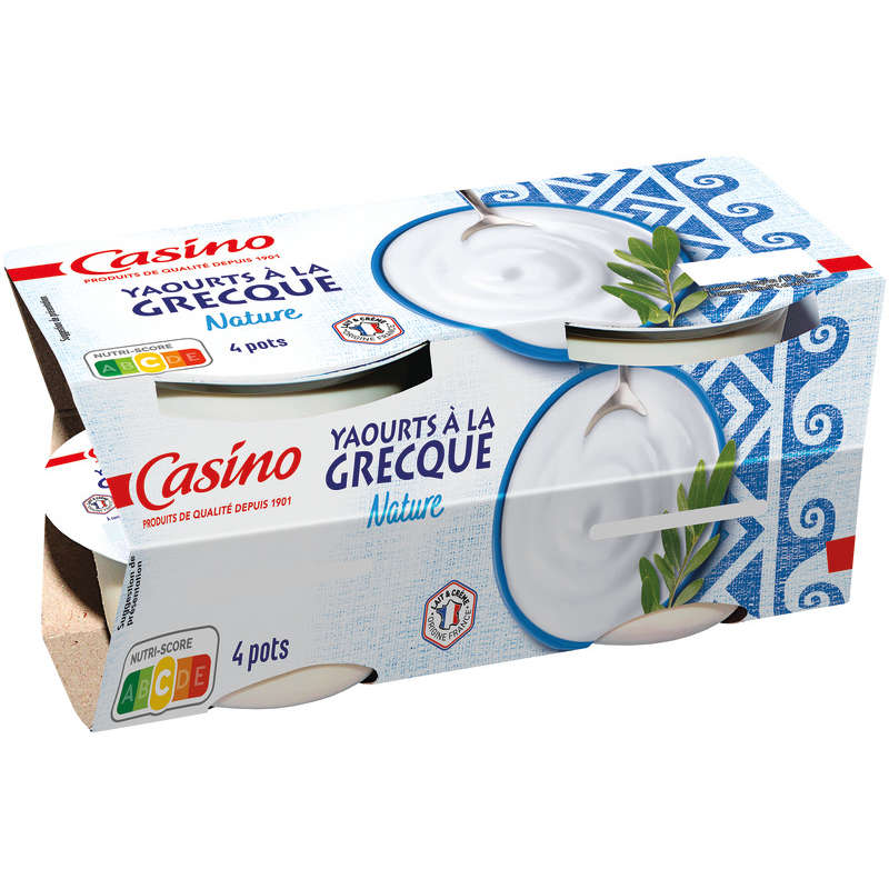 Yaourt à la grecque nature CARREFOUR EXTRA : les 12 pots de 125g à Prix  Carrefour