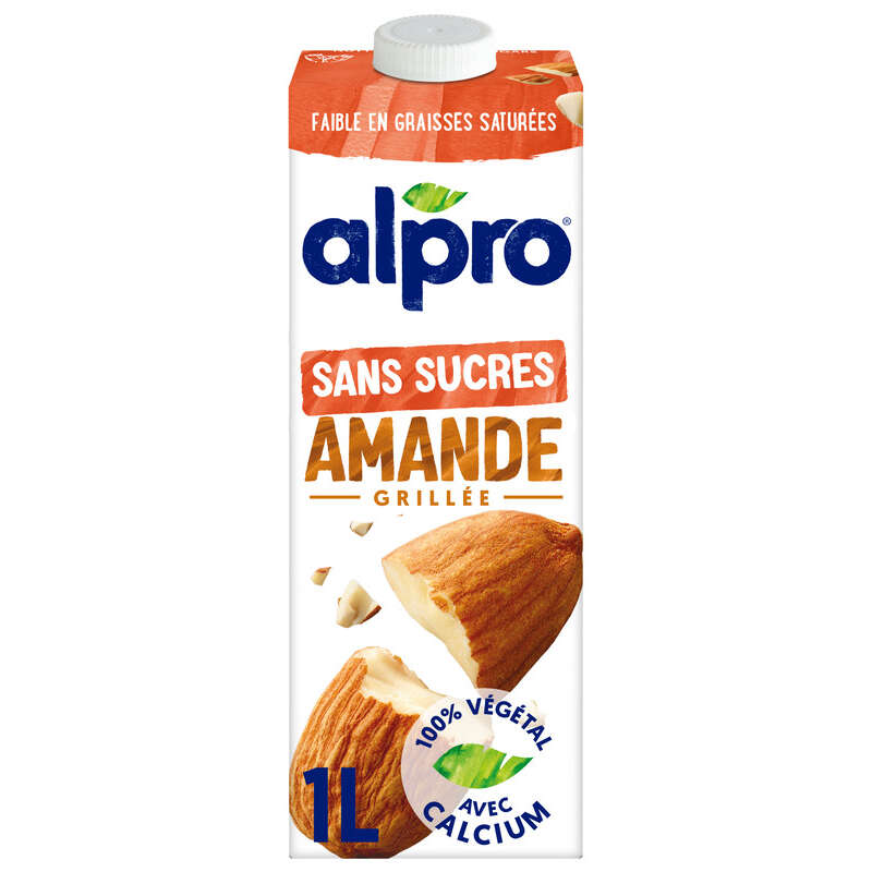 8 Briques de Lait d'Amande Sans Sucres Alpro 8 x 1 L