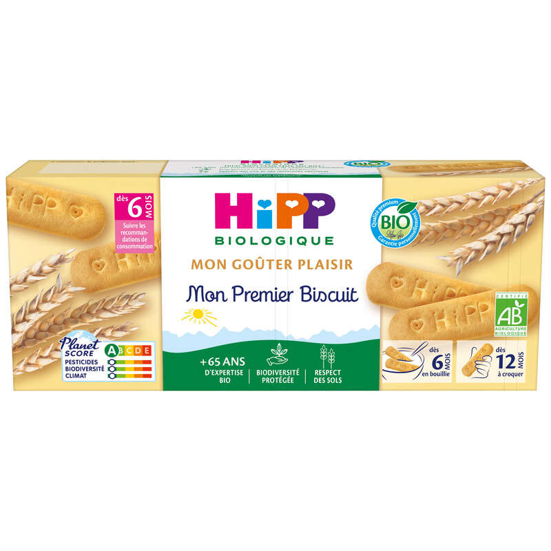 HIPP Mon goûter plaisir mon premier biscuit bio dès 6 mois 180g pas cher 