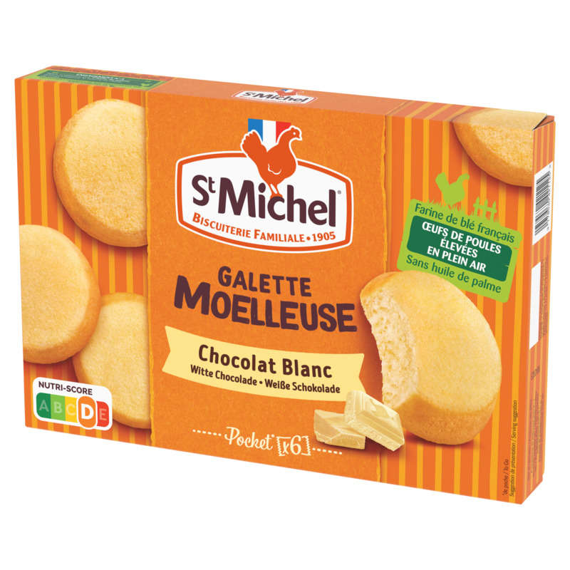 Acheter st michel - galettes moelleuses chocolat blanc - 6 sachets